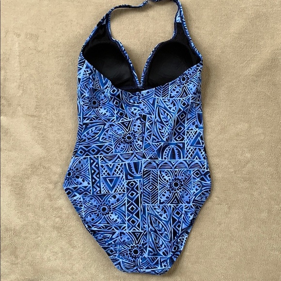 Speedo One Piece Halter Style Swim Suit size 12 - Picture 3 of 5